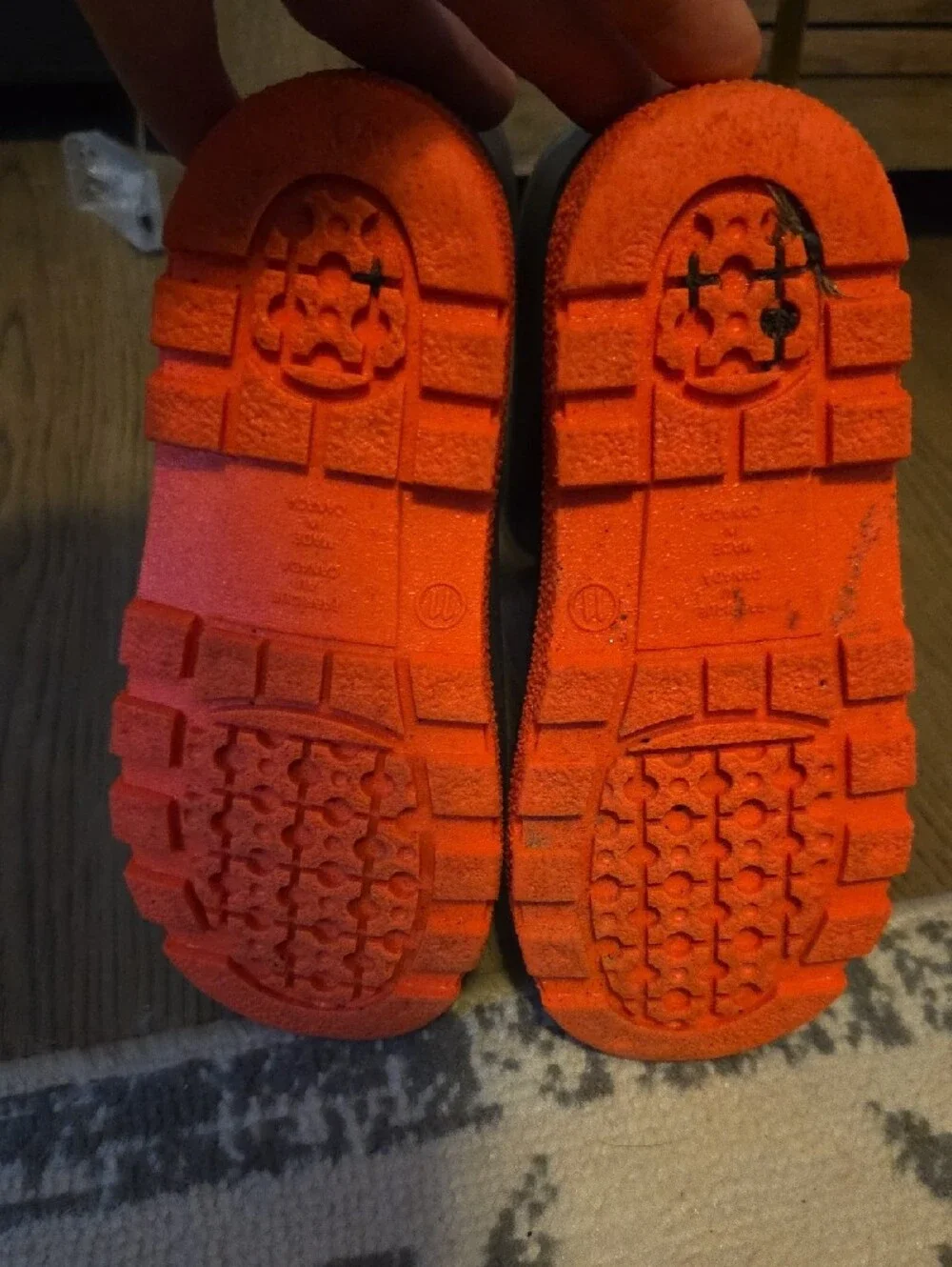 Kids Waterproof Rain Boots - Gray with Orange Sole